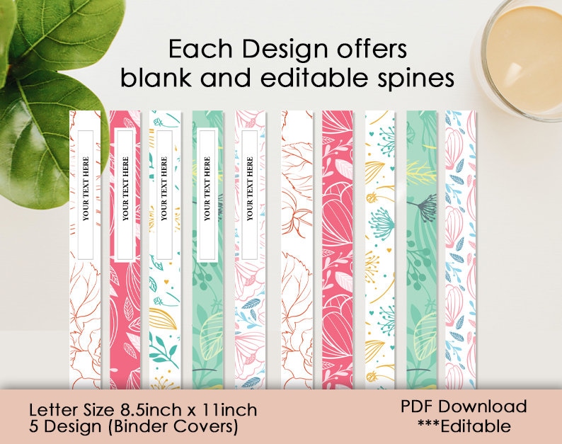 Binder Cover Templates Set 5 of Binder Covers Etsy