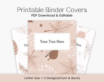 Printable Editable Binder Cover