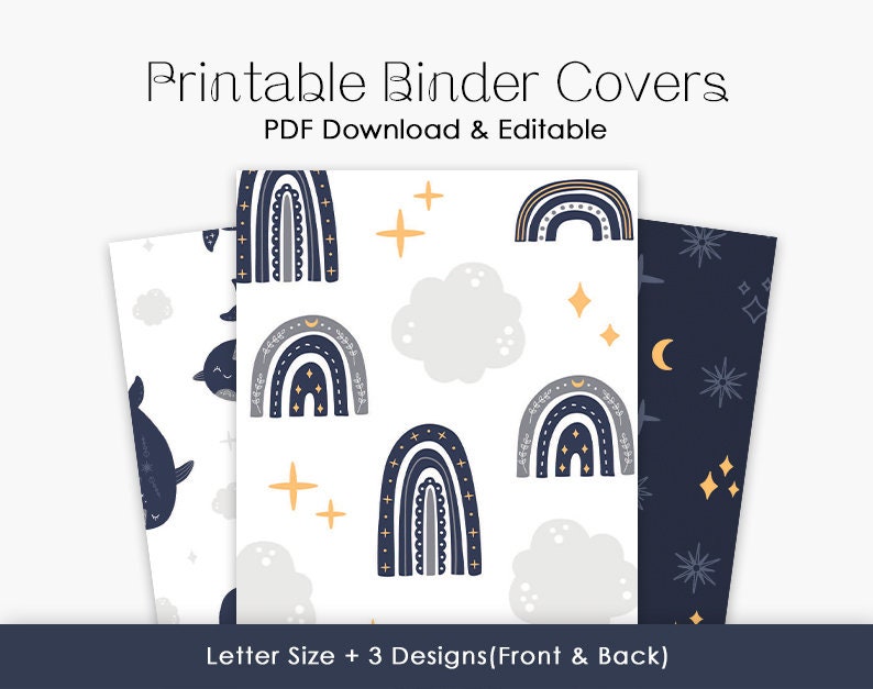 Binder Cover Printable Instant Download Subject Cover Boho Style Cover ...