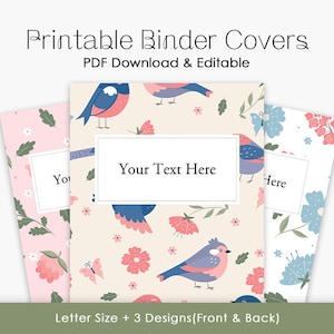 Printable Editable Binder Cover 3 Set