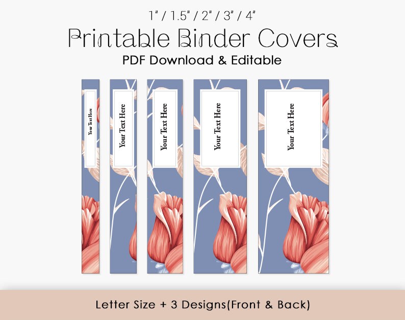 Printable Binder Cover Template Set - Etsy