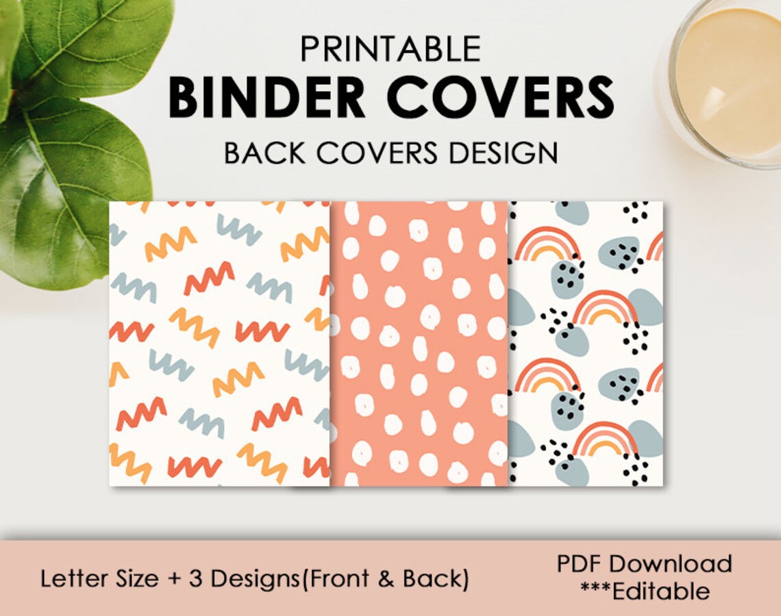 Boho Printable Binder Cover Template: Editable Spines (PDF) - Etsy