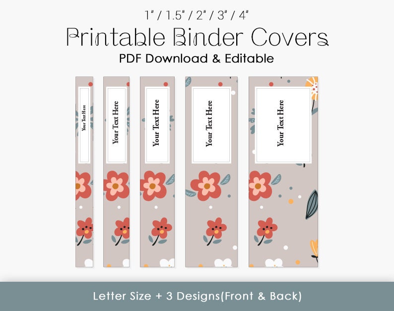 Boho Printable Binder Cover Template: Editable Subject Covers (digital ...