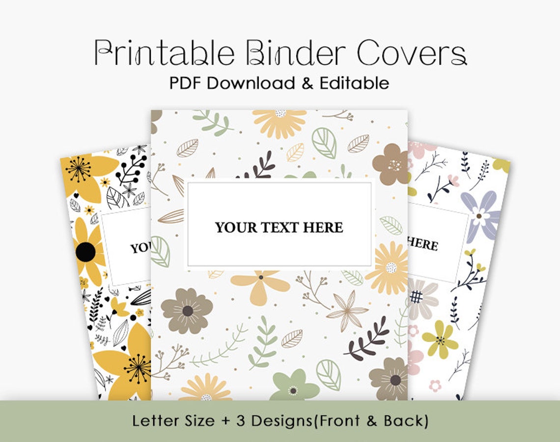 Printable Editable Binder Cover 3 Set - Etsy Canada