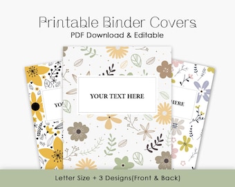 Printable Editable Binder Cover 3 Set