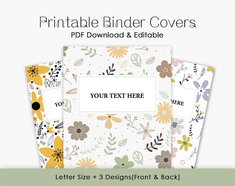 Printable Editable Binder Cover 3 Set - Etsy Canada