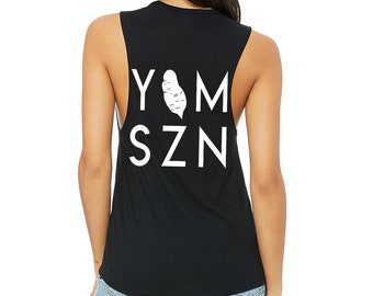 YAM SZN with Yam Womens 6-45 Inspired Muscle Tank Ladies Workout Cut Off Shirt Coach Challenge Group Gift | Design on Back Only