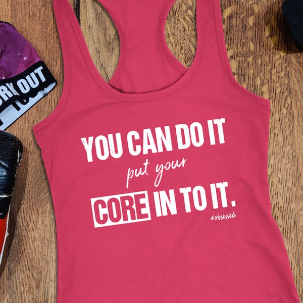 10 Boxing Rounds Tank Womens Abs Workout Shirt You can do it Core in to it Coach Challenger Gift