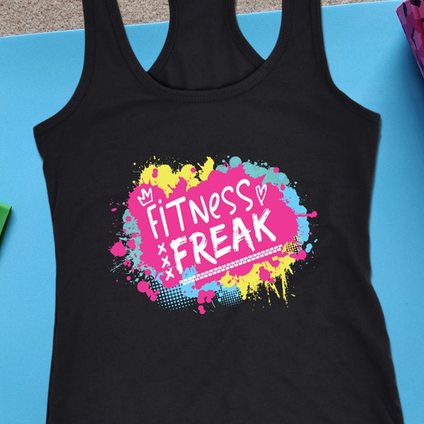 Fitness Freak Womens Racerback Tank Top Challenge Group Shirt