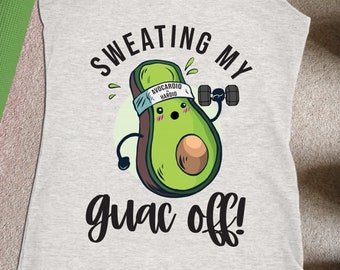 Avocado Tank Top Womens Funny Workout Crop Top Ladies Avo-Cardio Guac Shirt Sweating My Guac Off Avocado Lover Gift