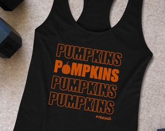 Pumpkins Workout Tank Fall and Halloween Fitness Shirt 80 Day style Racerback #Obsessed