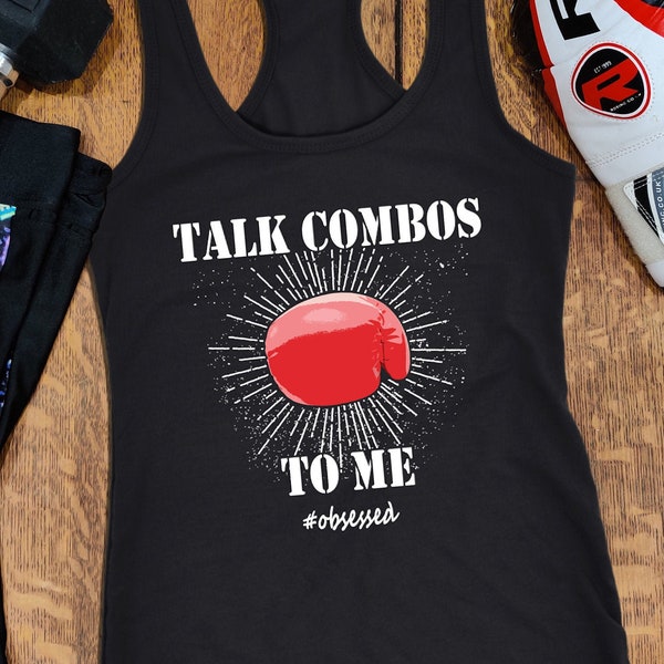 Boxing Tank Talk Combos To Me 10 Boxing Rounds Womens Tank Woman Boxer Shirts Workout Coach Gift
