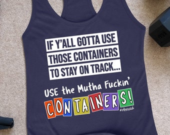 Funny Womens Workout Tank Meal Prep Containers Shirt Great Coach Apparel Gift