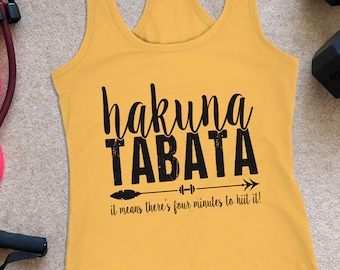 Tabata Shirt Womens Hakuna Tabata Hiit Workout Tank Ladies Fitness Gym Top
