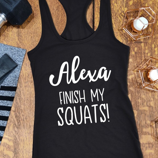 Workout Tank Womens Alexa Tank Squats Booty Day Fitness Shirt Home Fitness Top