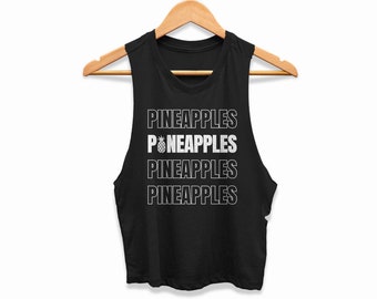 Pineapples Pineapples Pineapples Pineapples Womens Cropped Tank Workout Crop Top Coach Reward Gift
