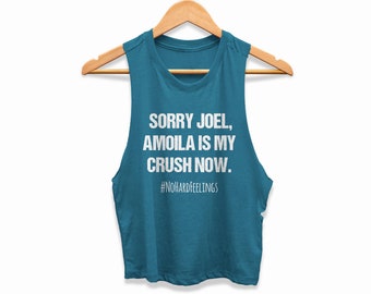 Sorry Joel, Amoila Is My Crush Now Tank Womens Funny 6-45 Workout Crop Top Ladies Coach Challenge Group Gift