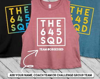 DE 645 SQD Crop Top Womens Workout Tank Dames Cropped Coach Team Challenge Group Shirt #645 Squad