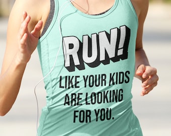 Mama Laufshirt Damen laufen wie deine Kinder suchen dich Tank Top Lustige Läufer Mama Life Geschenk