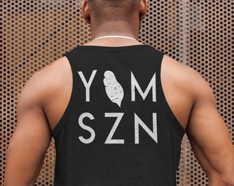 YAM SZN with Yam Mens 6-45 Inspired Tank Workout Shirt Coach Challenge Group Gift | Design on Back Only