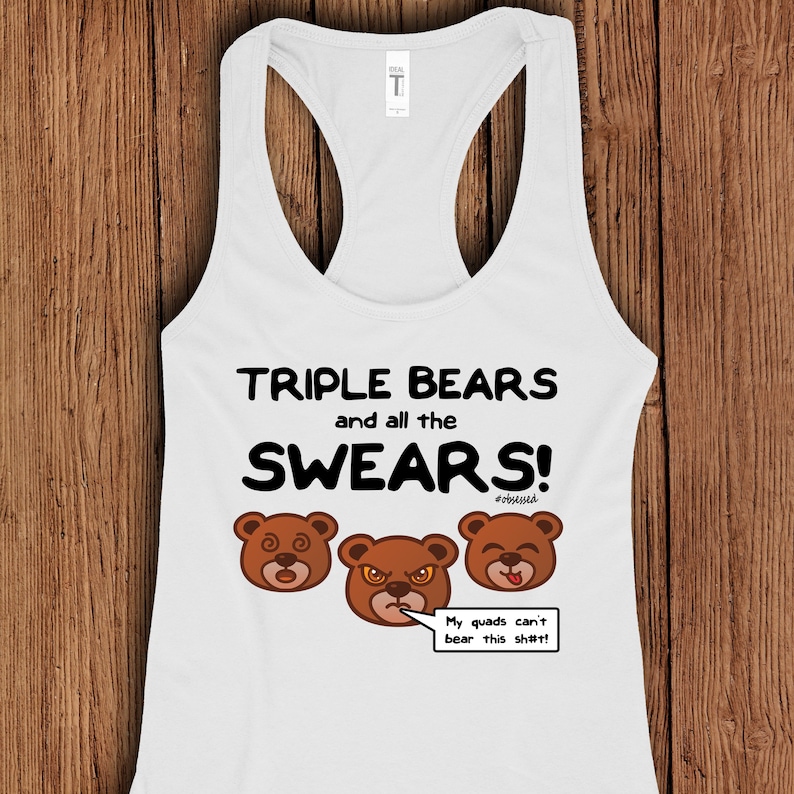 Triple Bears Hiit Womens Workout Tank All the Swears 3