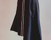 Rock Godet Damen schwarz - knielang, asymmetrisch, Baumwolle, Papertouch, locker, modern, sportlich, Reflektoren, Applikation