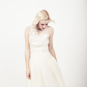 MONLIH - pleating skirt and top - cream