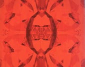 DIGGI- STOFF - Exklusivdruck - Baumwolle -digital- orange-rot-schwarz