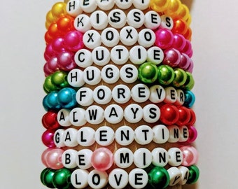 Custom Valentines Day Bracelet with Loving Words or Phase Perfect for Valentines Day Gift