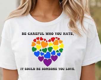 Rainbow Heart Pride Shirt, Equality LGBT Tee