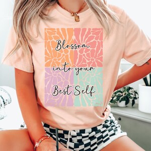 Boho Wildflower Shirt: Positive Floral Tee, Plant Mom Gift