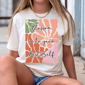 Boho Wildflower Shirt: Positive Blossom Graphic Tee