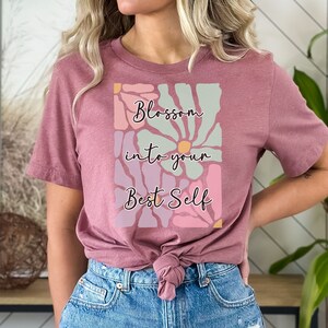Boho Wildflower Shirt: Positive Floral Tee, Cottagecore Style