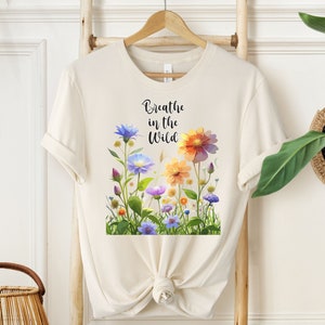 Boho Wildflower T-Shirt: Floral Meadow Cotton Tee