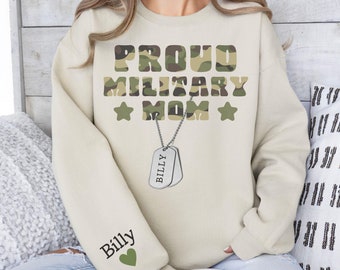 Personalized Proud Military Mom Sweatshirt: Army Mom Gift