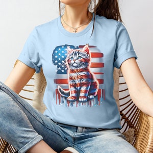 4th Of July Cat Shirt, Independence Day Tee, Fourth of July Tees, United States Shirts, July 4th Graphic Tee, USA Shirts, Patriotic  Shirts