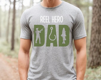 Reel Hero Dad Fishing Shirt: Fisherman Gift