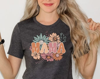 Retro Floral Mama Shirt, Boho Mother's Day Gift