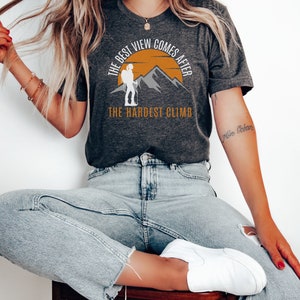 Mountain Women Hiking Shirt, Outdoors T-shirt, Hiker Gift, Camping Tee, Hiking Shirt. Climber Shirt, Gift Idea for Hikers, Gift for Campers