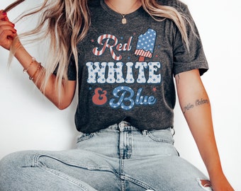 Red White & Blue 4th of July Shirt: Patriotic USA Tee