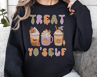 Treat Yo'Self Halloween Sweatshirt: Spooky Season Comfort