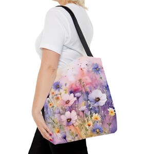Boho Wildflower Tote Bag, Floral Tote Bag, Summer Tote Bag, Wildflower Print, Floral Tote, Boho Tote, Gift For Her, Birthday Gift For Mom
