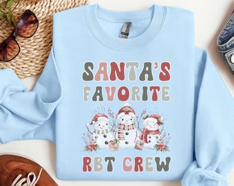 RBT Christmas Team Shirt, Registered Behavior Technician Christmas Sweatshirt, Santa's Favorite RBT Shirt, ABA Team Gift, Holiday Sweatshirt