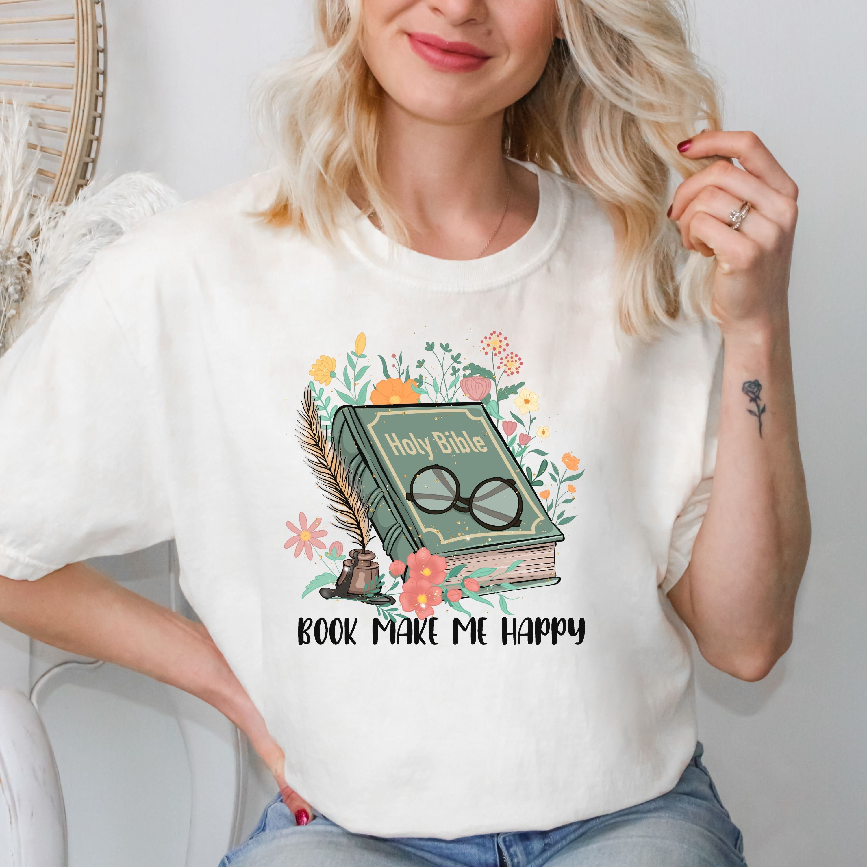 Beopjesk Women's Book Lover T-Shirt - Cute Reading Graphic Tee - Short Sleeve Casual Top - Green, Medium - View #12
