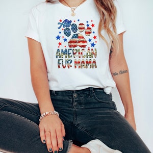 4th of July All American Dog Mama Tshirt, American Dog Mama Shirt, 4th of July Dog Mama Shirt, 4th of July Shirt, Patriotic Gift for Mom