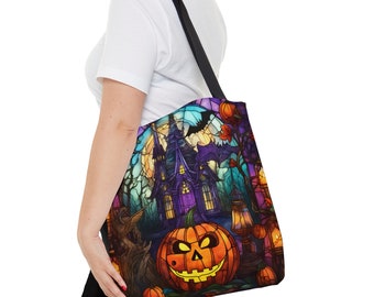 Spooky Halloween Pumpkin Tote Bag: Trick or Treat Reusable Bag