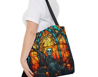 Spooky Pumpkin Tote Bag: Halloween Trick or Treat Reusable Bag
