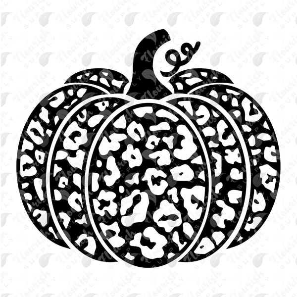 Leopard Print Pumpkin SVG Stencil Template Cut File