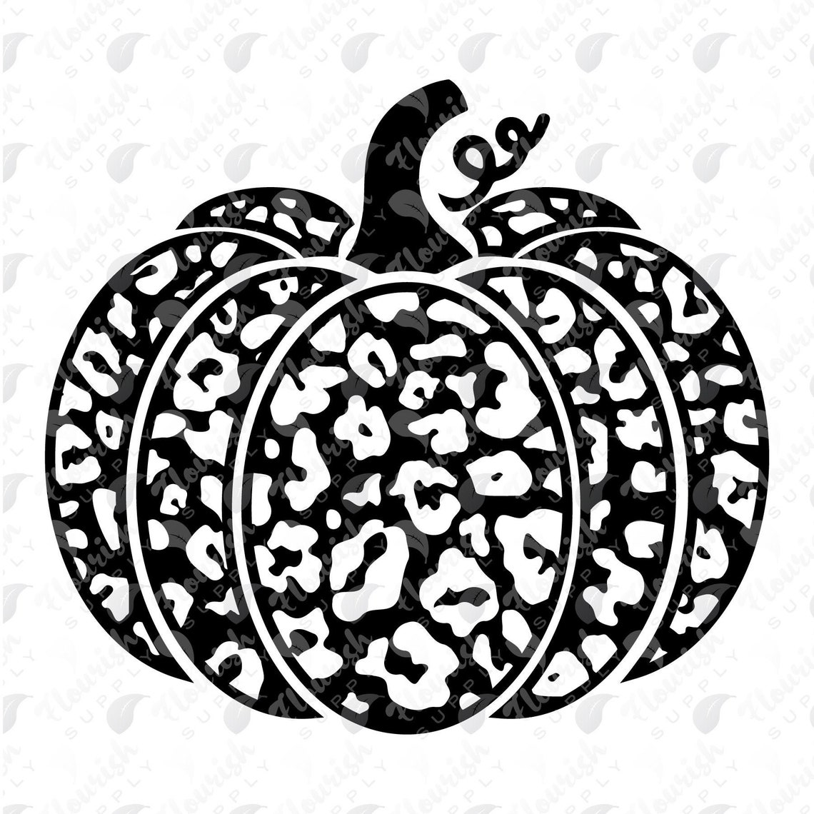 Leopard Print Pumpkin SVG Stencil Template Cut File - Etsy