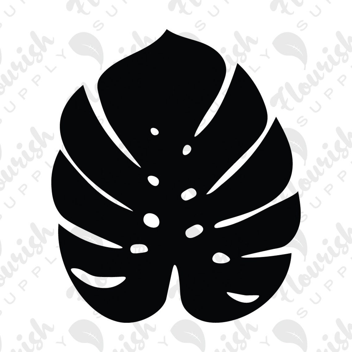 Monstera Leaf With Holes Cut File SVG - Etsy